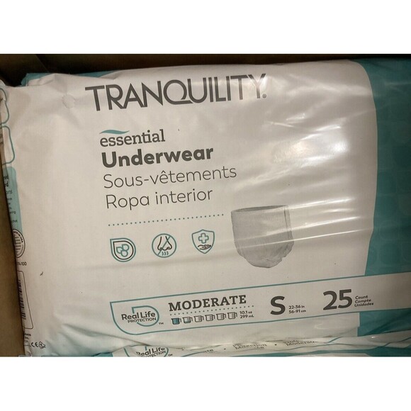 Tranquility Underwear Disposable Briefs Small  25 Count Adult Diaper Moderate - Picture 2 of 5